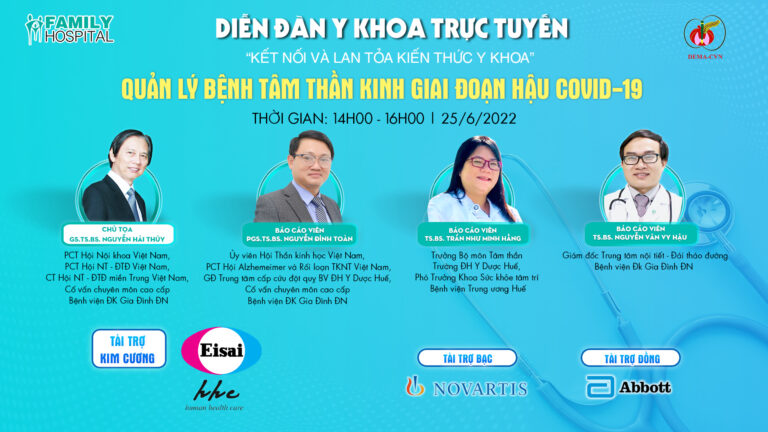 Diễn đàn y khoa trực tuyến tháng 6/2022: Quản lý bệnh nhân Tâm thần kinh giai đoạn hậu Covid