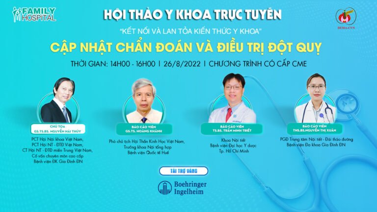 Diễn đàn y khoa trực tuyến tháng 8/2022: Cập nhật chẩn đoán và điều trị đột quỵ